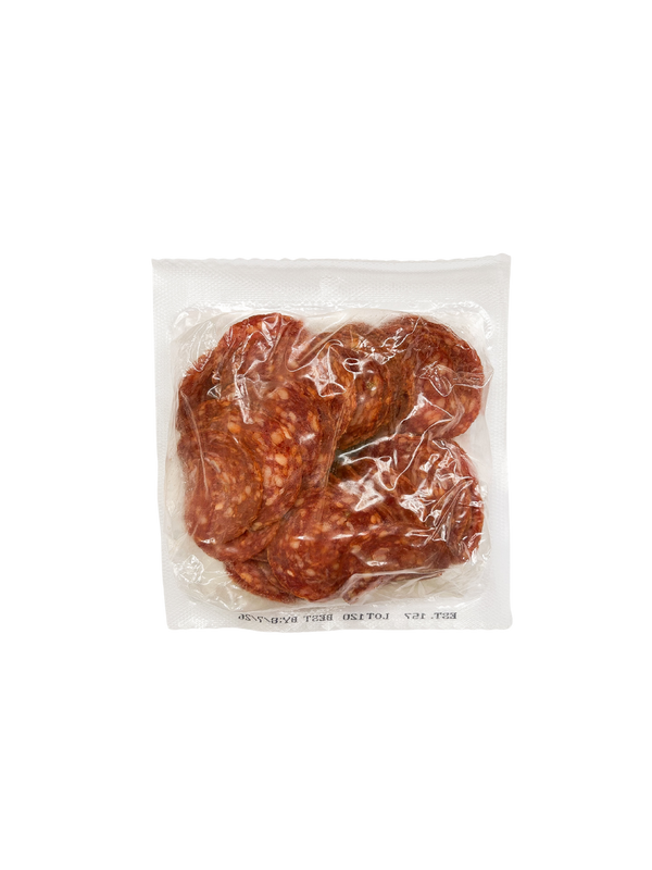 sliced pepperoni back view of package