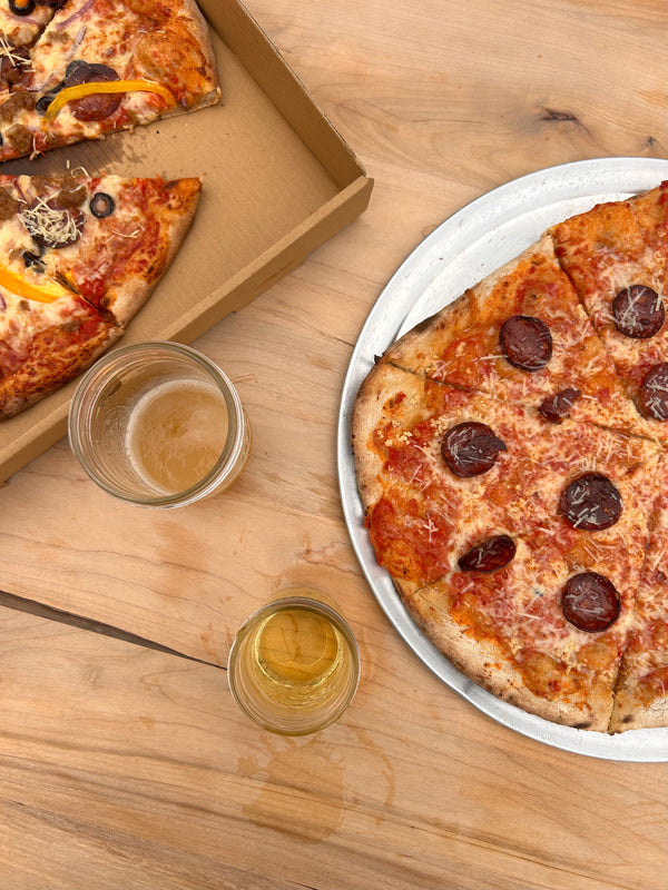 Wood Fired Oven Pizza with nitrate free pepperoni